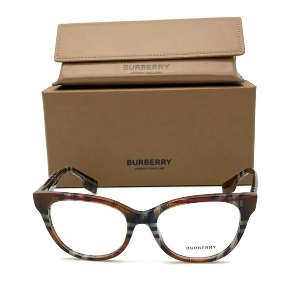 BURBERRY EVELYN BE2375 3966 Check Brown/ Demo Lens 51 Eyeglasses
